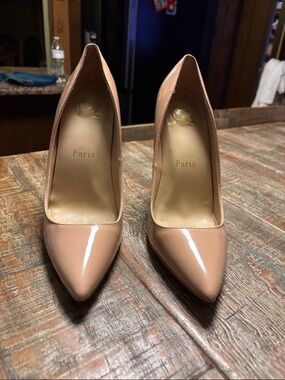 Christian Louboutin Blush Patent Pointed-Toe Pumps